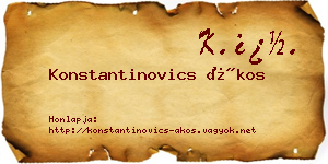Konstantinovics Ákos névjegykártya